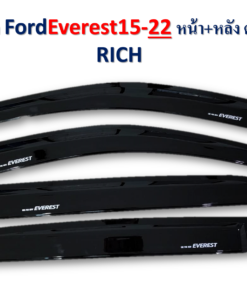 กันสาด Ford Everest 2015-2022 หน้าหลัง สีดำเข้ม งาน Rich