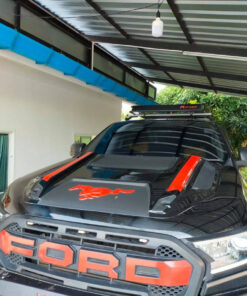 สคูปฝากระโปรง Ford Ranger & Everest 2015-2020 V.7 รูปม้า สีแดง