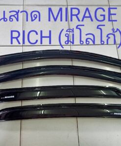 กันสาด Mitsubishi Mirage ปี 2012-2016 สีดำ งาน Rich