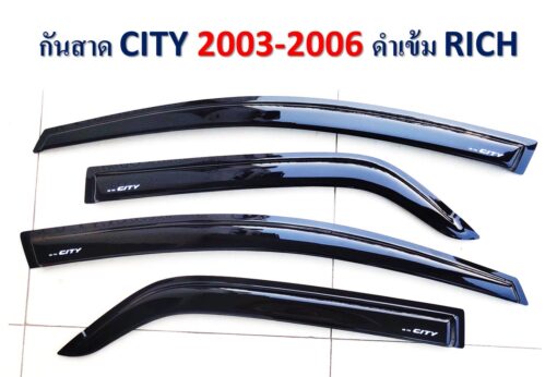 กันสาดHonda City 2003-2007 สีดำเข้ม งาน Rich